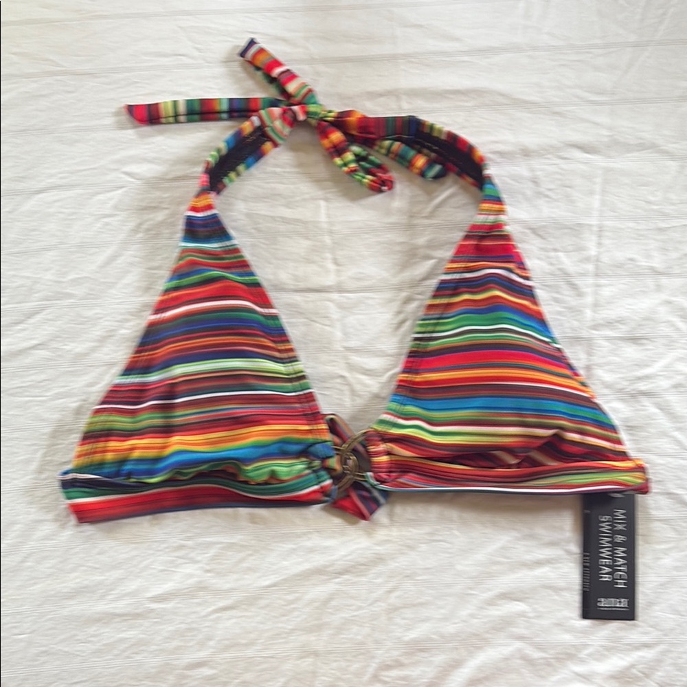 a.n.a Multicolor Striped Bikini Top